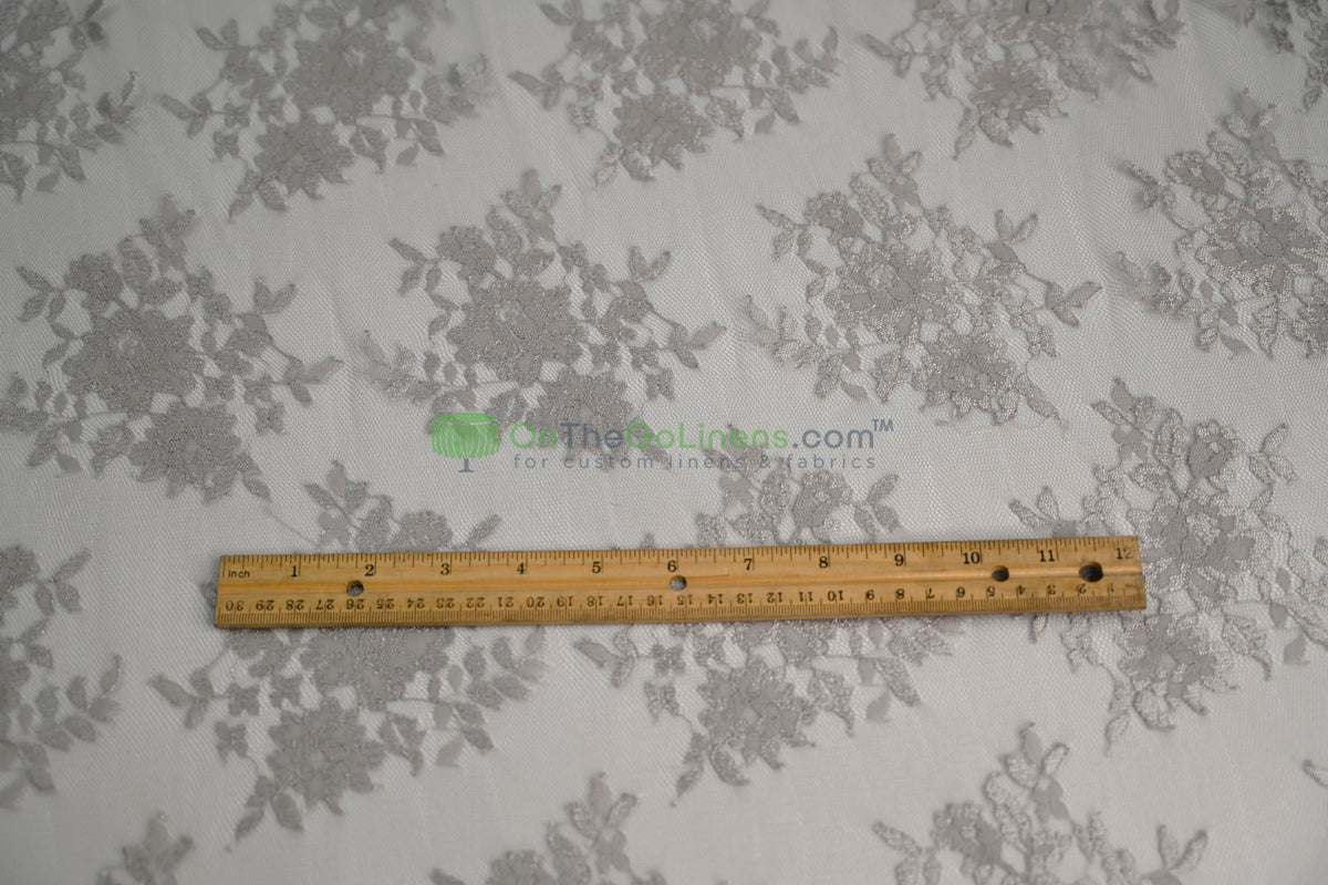 Chantilly Lace Fabric | Elegant Floral Lace | Lightweight & Sheer | Ideal for Bridal & Evening Wear