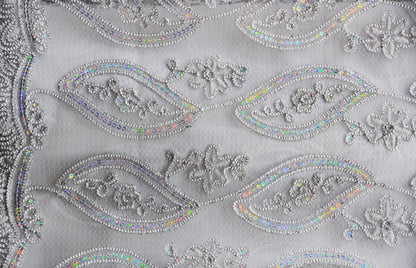 Coco Mango Embroidery Table Overlay & Table Banquet | Gold and Silver Metallic Embroidery Table Overlays |