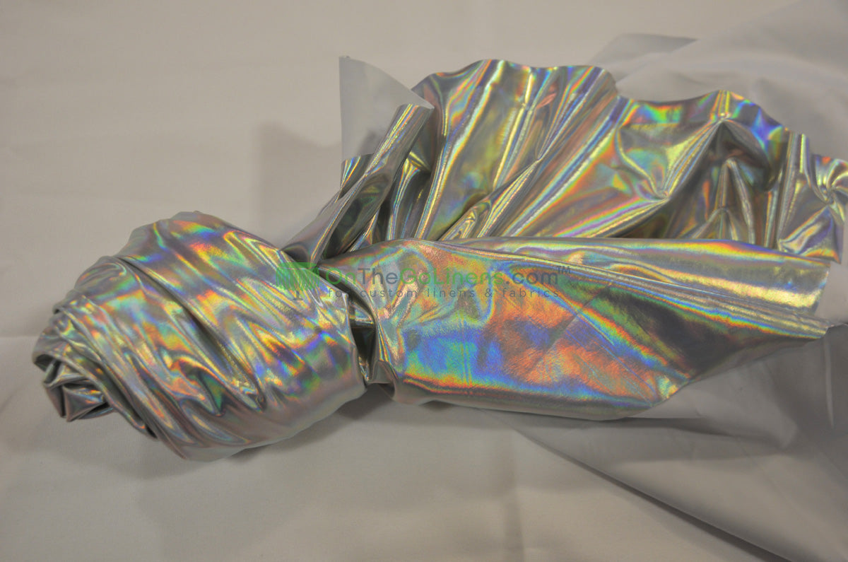 Metallic Hologram Foil Spandex Fabric by the Yard | Hologram Spandex Lame Fabric | 60" Wide |