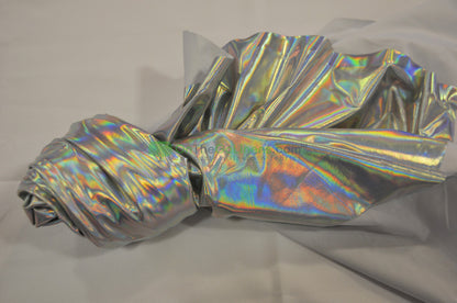 Metallic Hologram Foil Spandex Fabric by the Yard | Hologram Spandex Lame Fabric | 60" Wide |