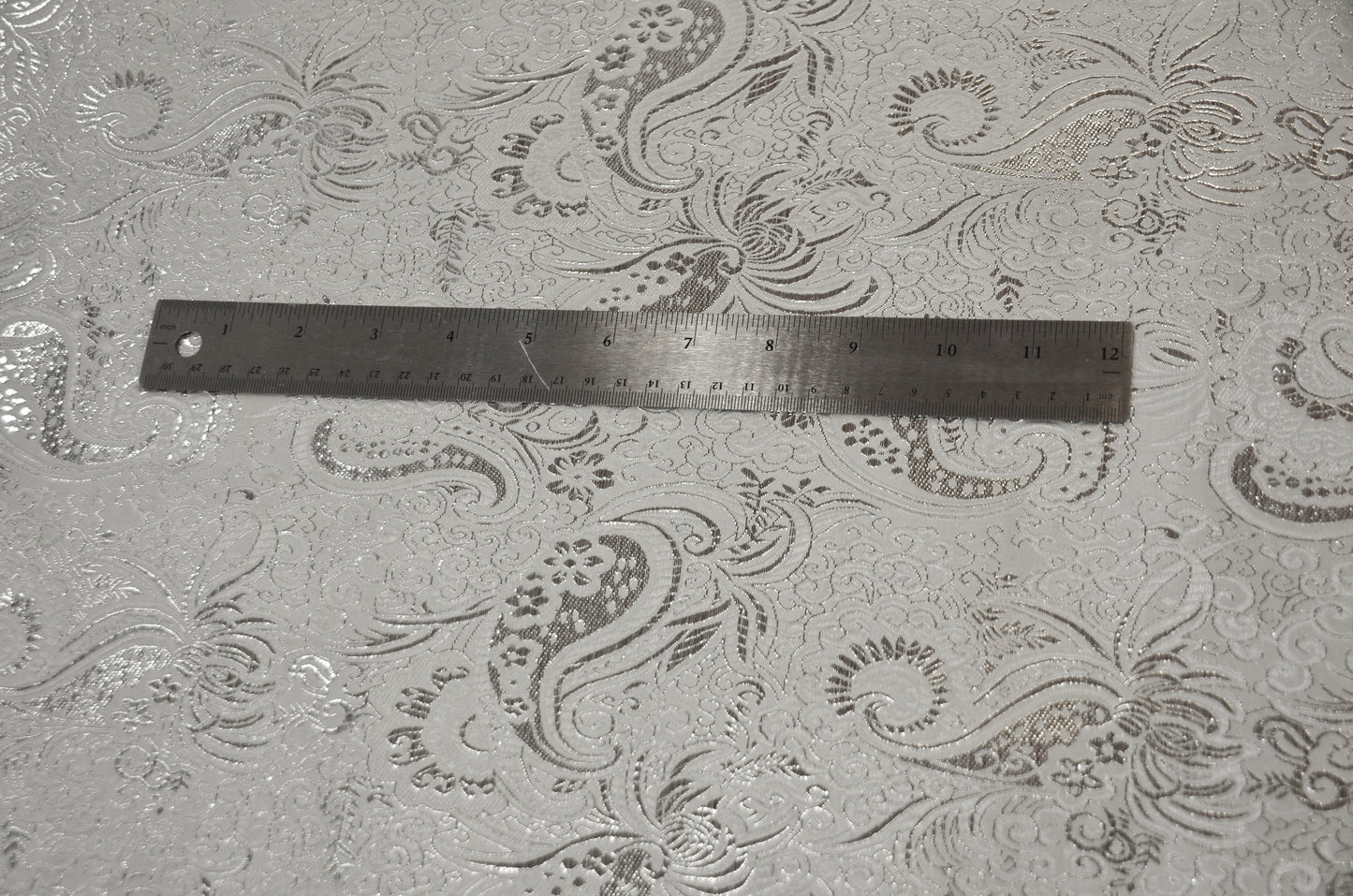 Oriental Metallic Paisley Brocade | 58" Wide | Silver and Gold Metallic Paisley Brocade |