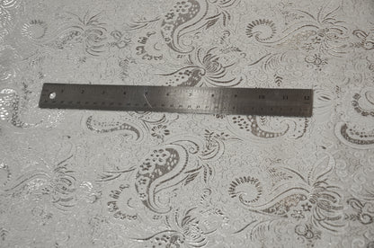 Oriental Metallic Paisley Brocade | 58" Wide | Silver and Gold Metallic Paisley Brocade |