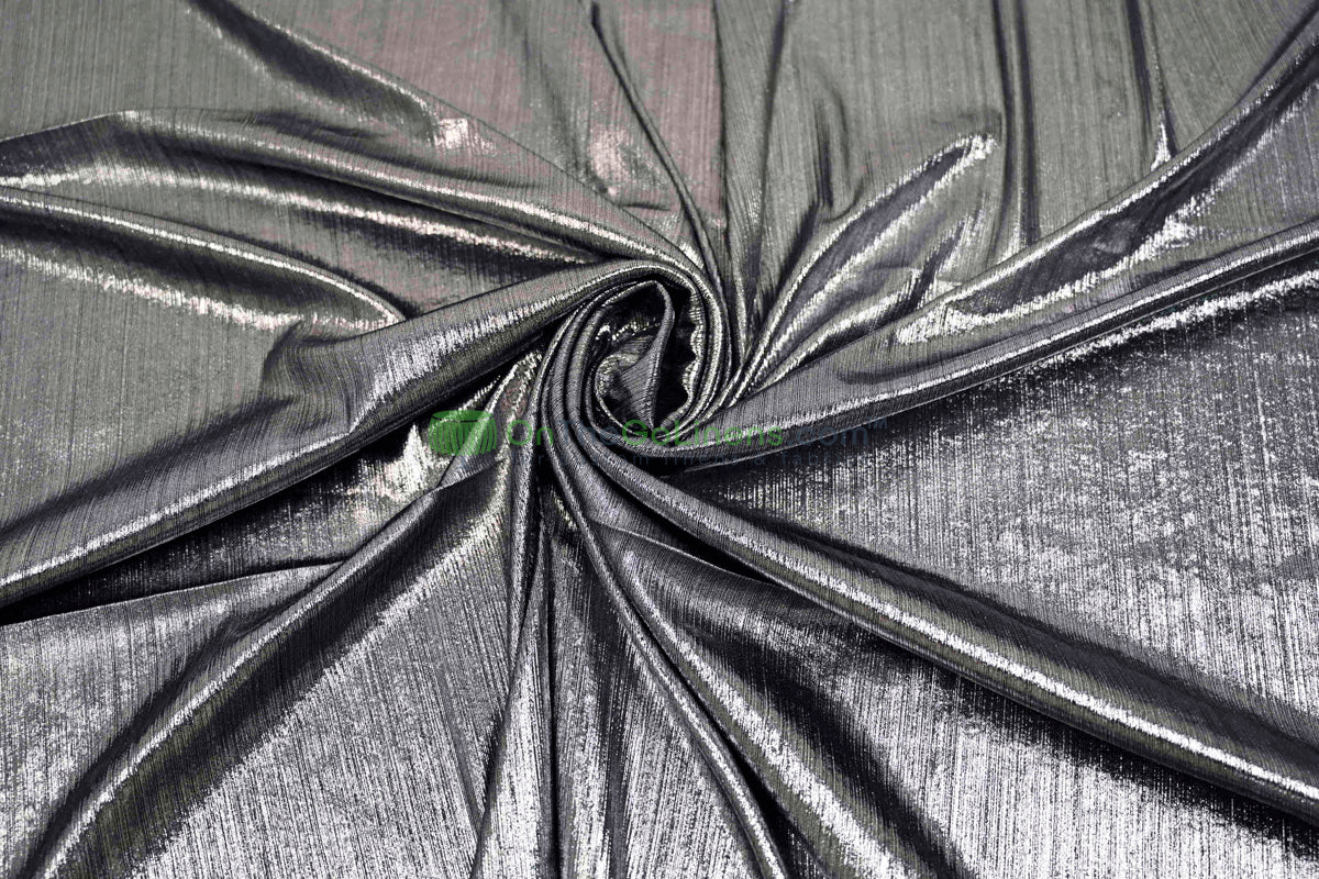 Metallic Stretch Slinky Fabric by the Yard | 58” Wide | 2 Way Stretch | Multiple Colors