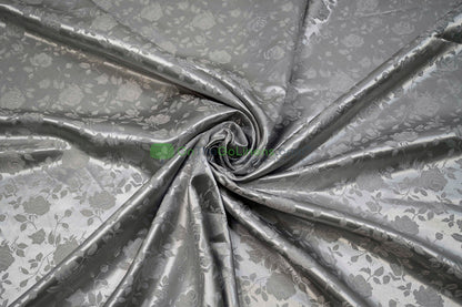 Floral Jacquard Satin Fabric by the Yard | Isabella Floral Jacquard | 60 Wide | Rose Jacquard Satin Fabric |