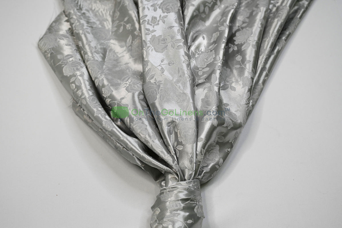 Floral Jacquard Satin Table Linens Isabella Floral Jacquard