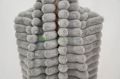 Striped Rabbit Fur Fabric by the Yard | Ultra-Soft Plush Faux Fur | 64/66” Wide | Available in Multiple Colors