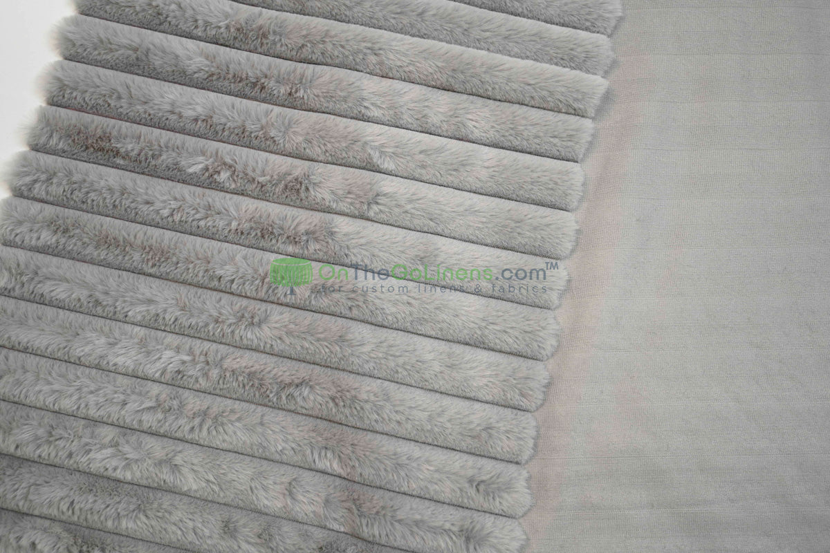 Striped Rabbit Fur Fabric by the Yard | Ultra-Soft Plush Faux Fur | 64/66” Wide | Available in Multiple Colors