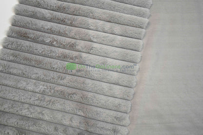 Striped Rabbit Fur Fabric by the Yard | Ultra-Soft Plush Faux Fur | 64/66” Wide | Available in Multiple Colors