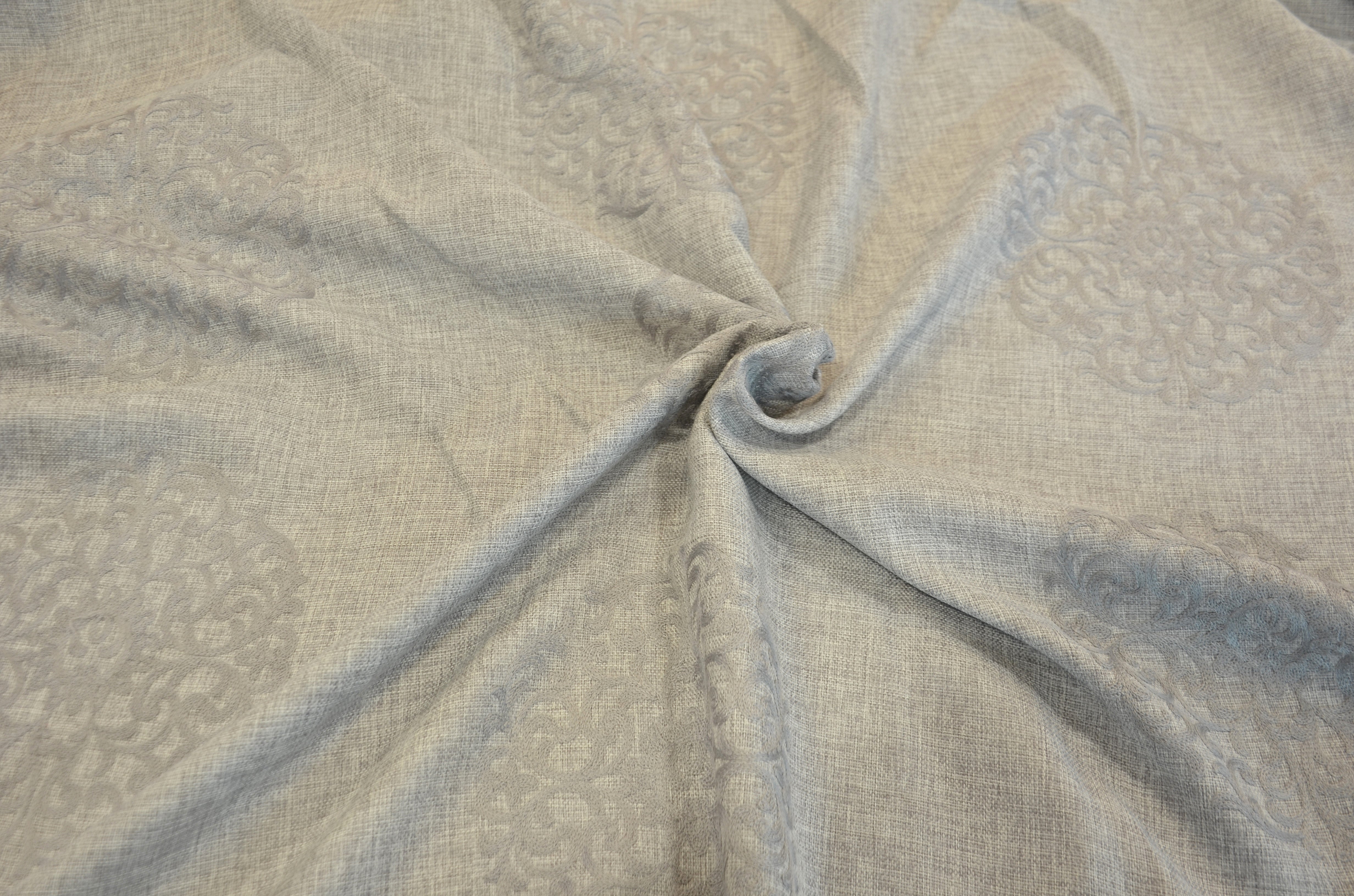 Imitation Linen Fabric with Embossed Embroidery | Two Colors ...