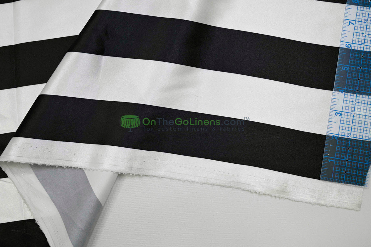 2" Stripe Charmeuse Satin Print Table Runners