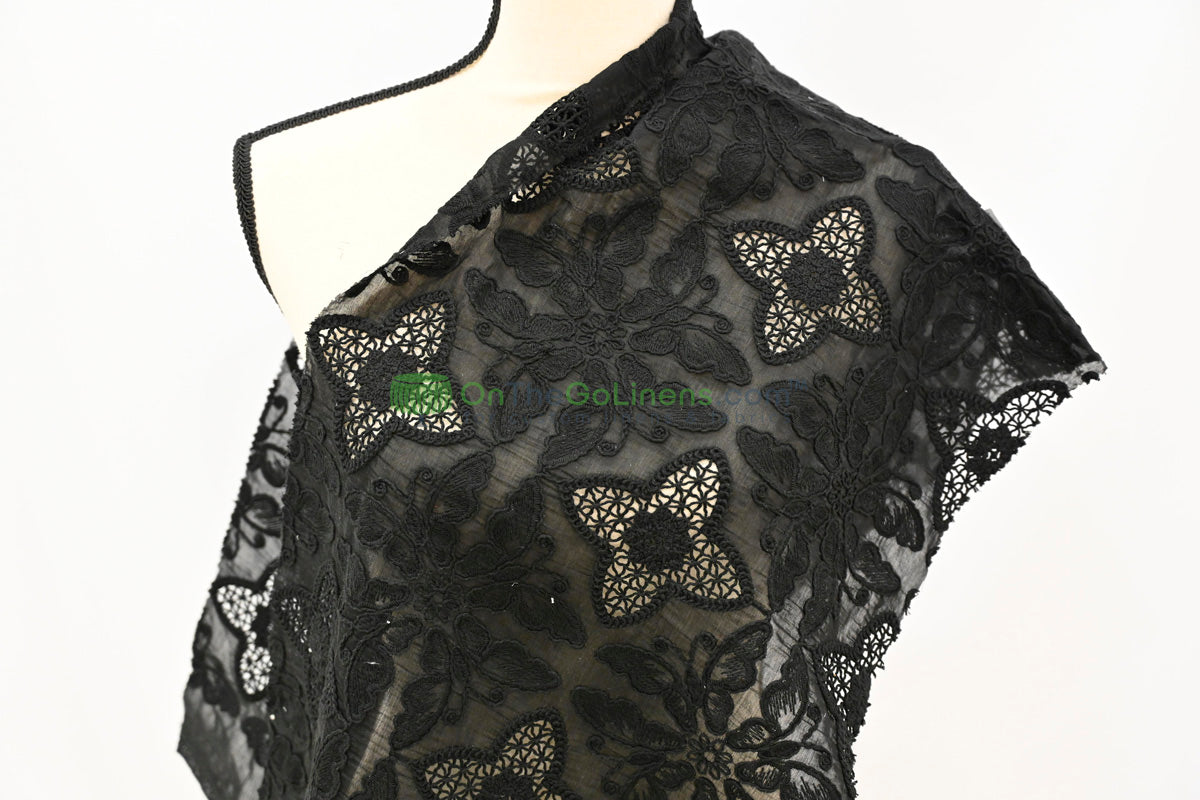 Butterfly Embroidery Cotton Fabric