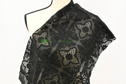 Butterfly Embroidery Cotton Fabric