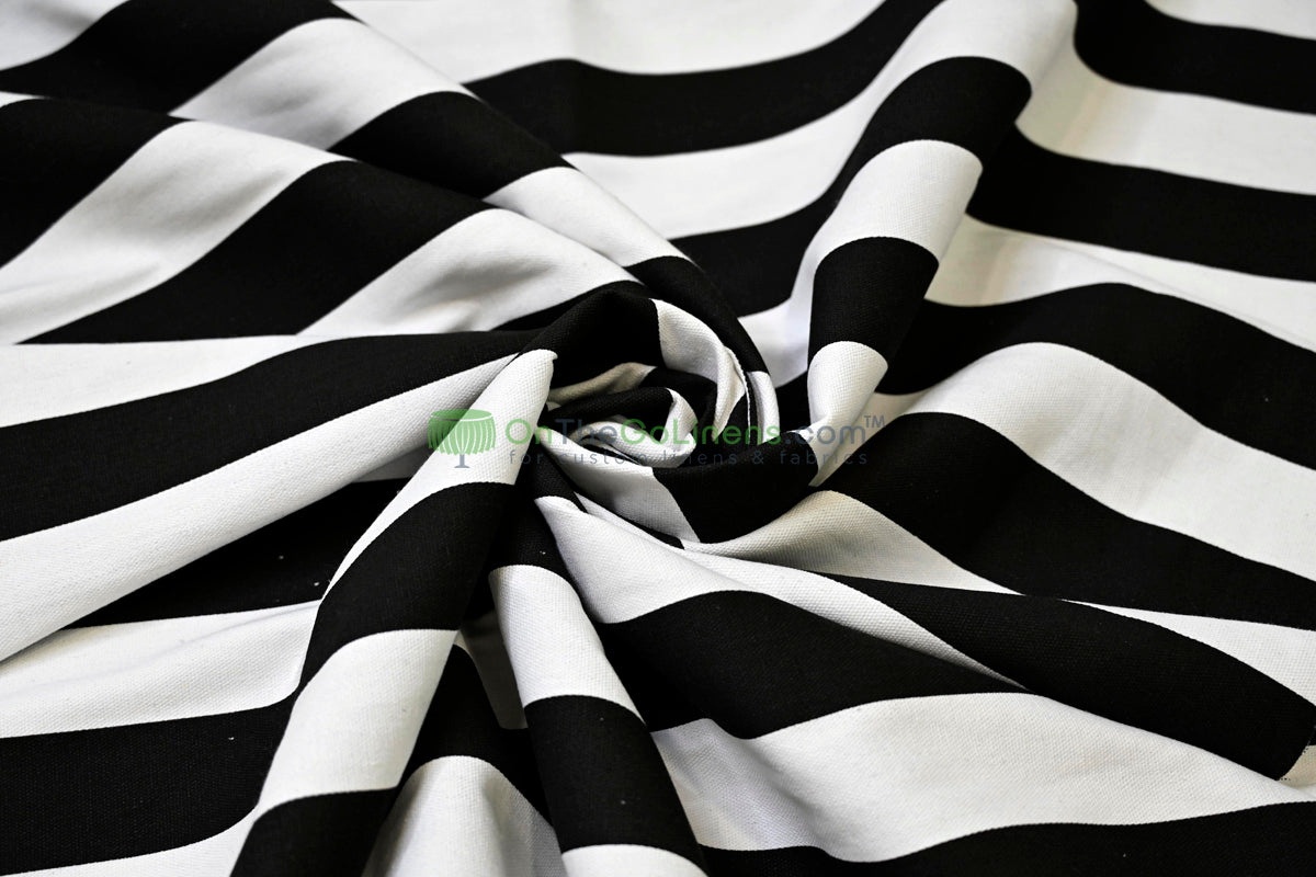 100% Cotton Canvas 2" Stripe Fabric | Sold by the Yard | Four Colors Available | 60" Wide |