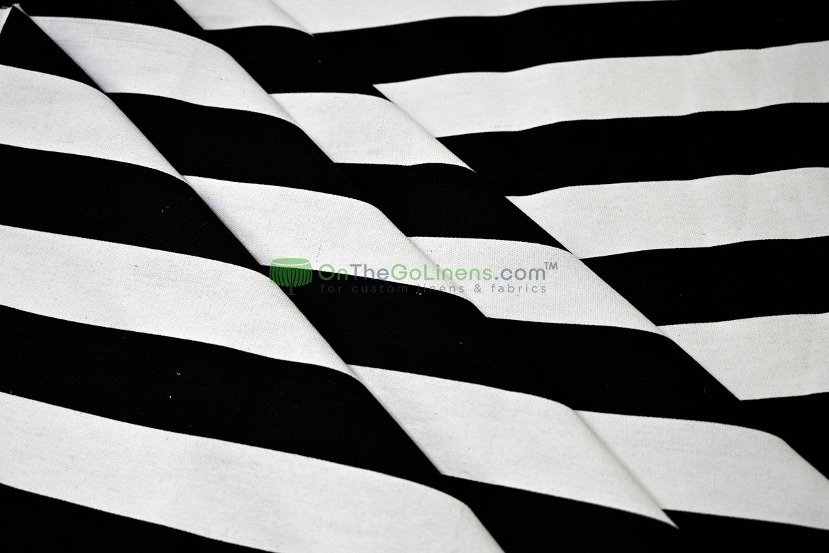100% Cotton Canvas 2" Stripe Fabric | Sold by the Yard | Four Colors Available | 60" Wide |