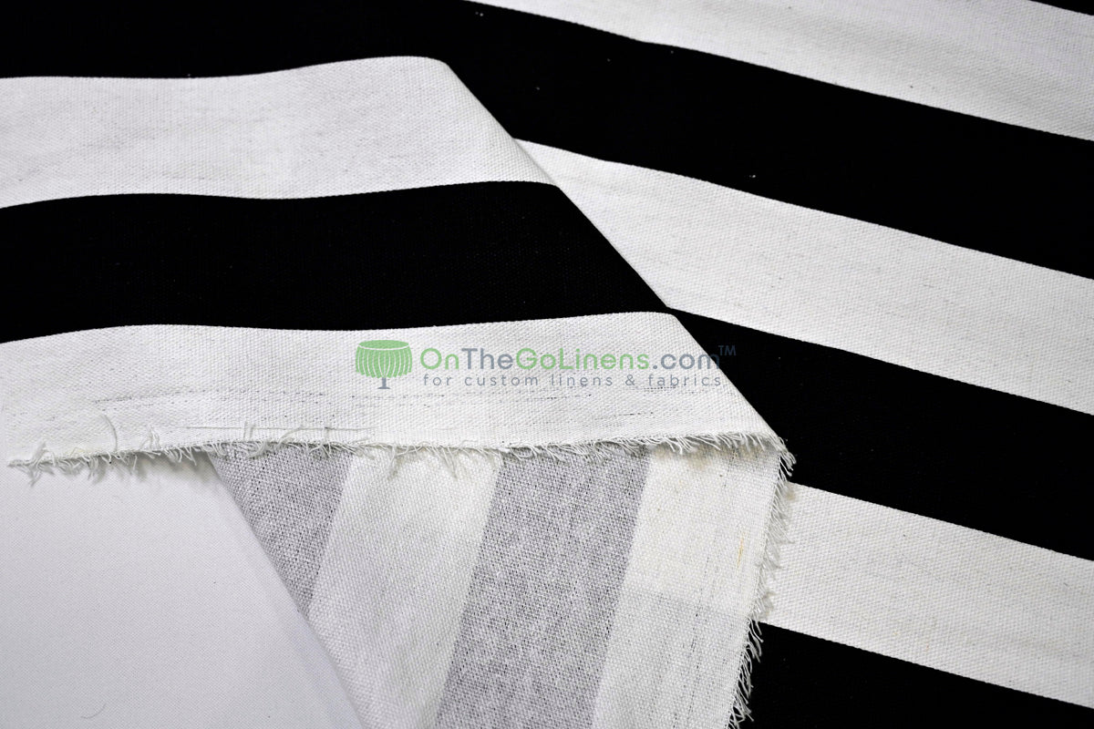 100% Cotton Canvas 2" Stripe Fabric | Sold by the Yard | Four Colors Available | 60" Wide |