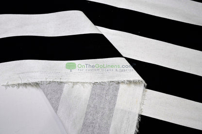 100% Cotton Canvas 2" Stripe Fabric | Sold by the Yard | Four Colors Available | 60" Wide |
