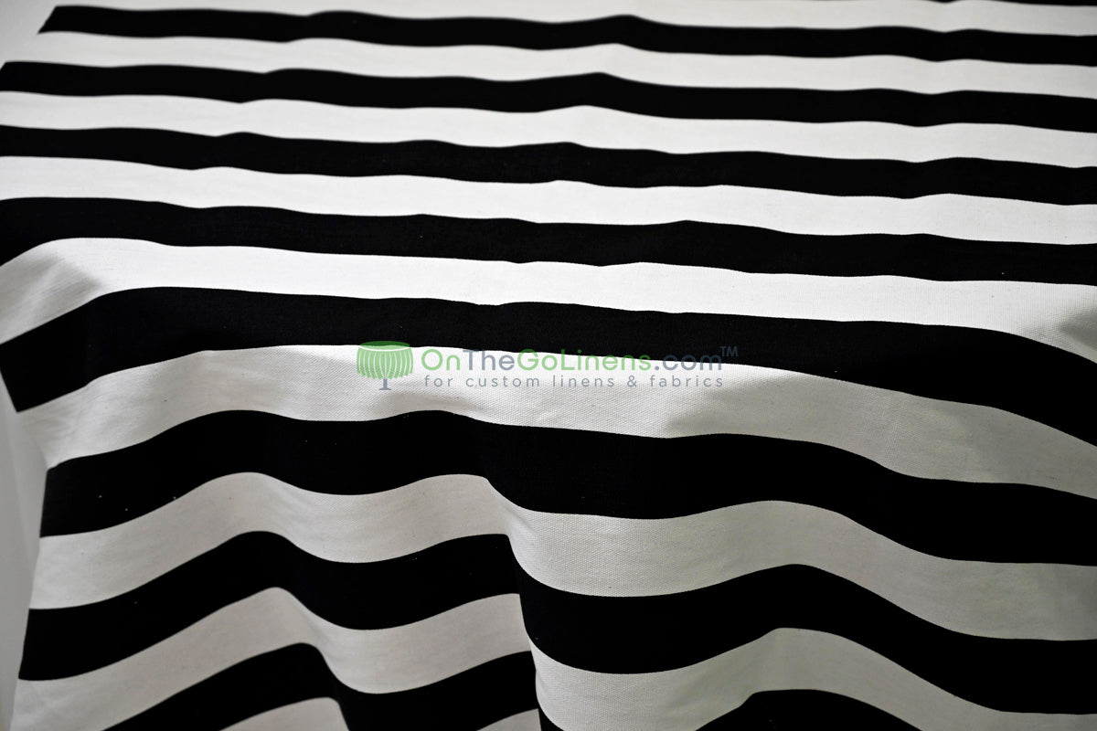 100% Cotton Canvas 2" Stripe Fabric | Sold by the Yard | Four Colors Available | 60" Wide |