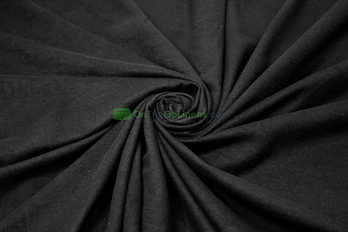 Soft Utility: Black Cotton Flannel Fabric