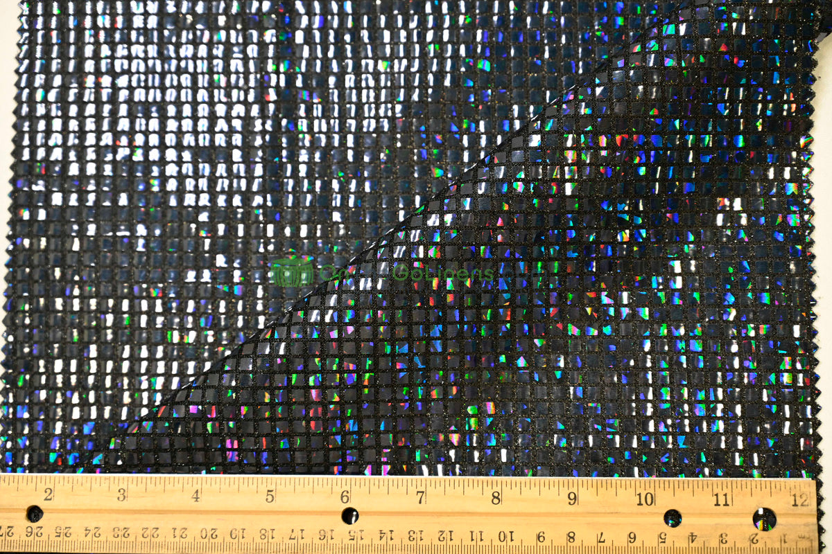 Holographic Mini Square Sequins Fabric | 54” Wide | Lightweight Sparkle for Costumes & Dancewear