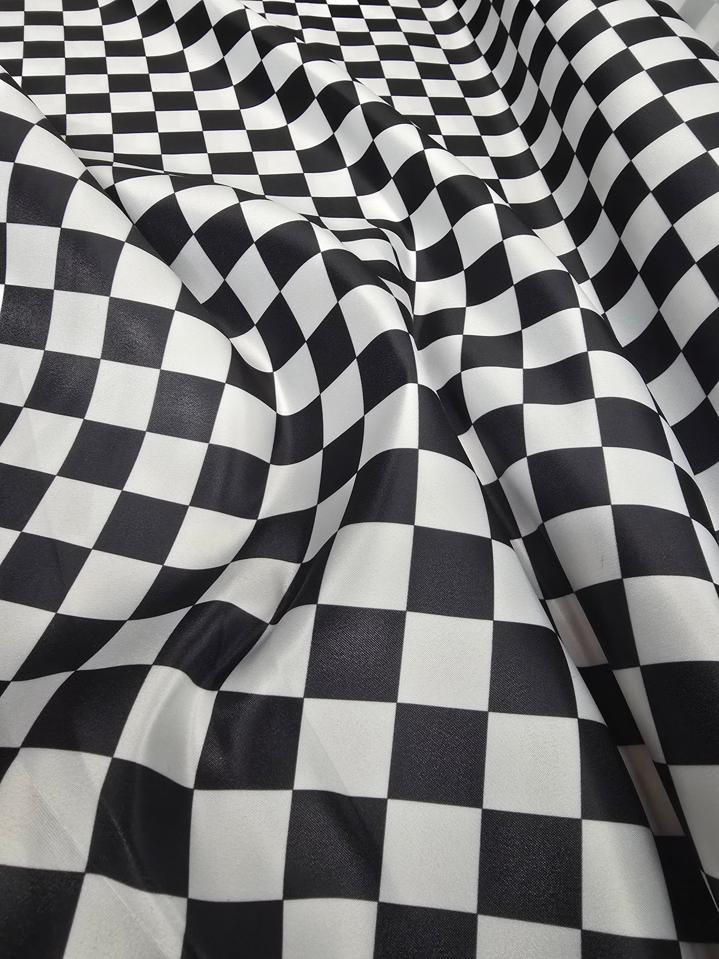 1" Checkers Lamour Satin |Available in Napkins and Chair Sashes | Two Colors Available |