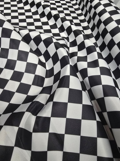 1" Checkers Lamour Satin |Available in Napkins and Chair Sashes | Two Colors Available |