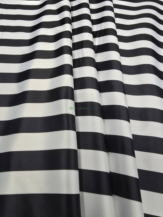 1" Stripe Lamour Satin Print | Event Drapery Custom Manufactured | Four Colors Available |