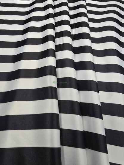 1" Stripe Lamour Satin Print | Event Drapery Custom Manufactured | Four Colors Available |