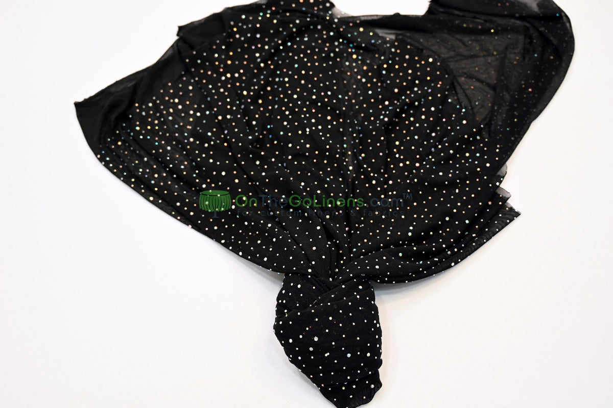 Rhinestone Stretch Power Mesh Fabric