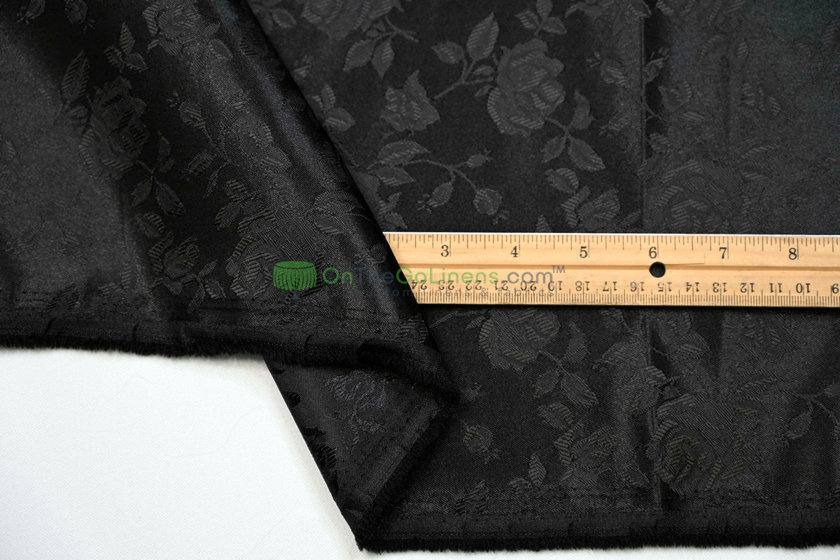Floral Jacquard Satin Fabric by the Yard | Isabella Floral Jacquard | 60 Wide | Rose Jacquard Satin Fabric |