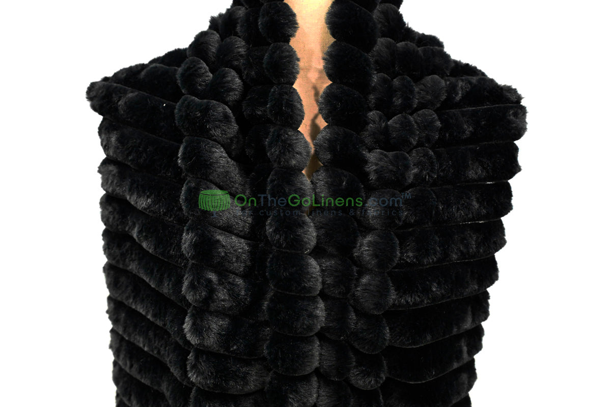 Striped Rabbit Fur Fabric by the Yard | Ultra-Soft Plush Faux Fur | 64/66” Wide | Available in Multiple Colors