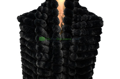 Striped Rabbit Fur Fabric by the Yard | Ultra-Soft Plush Faux Fur | 64/66” Wide | Available in Multiple Colors