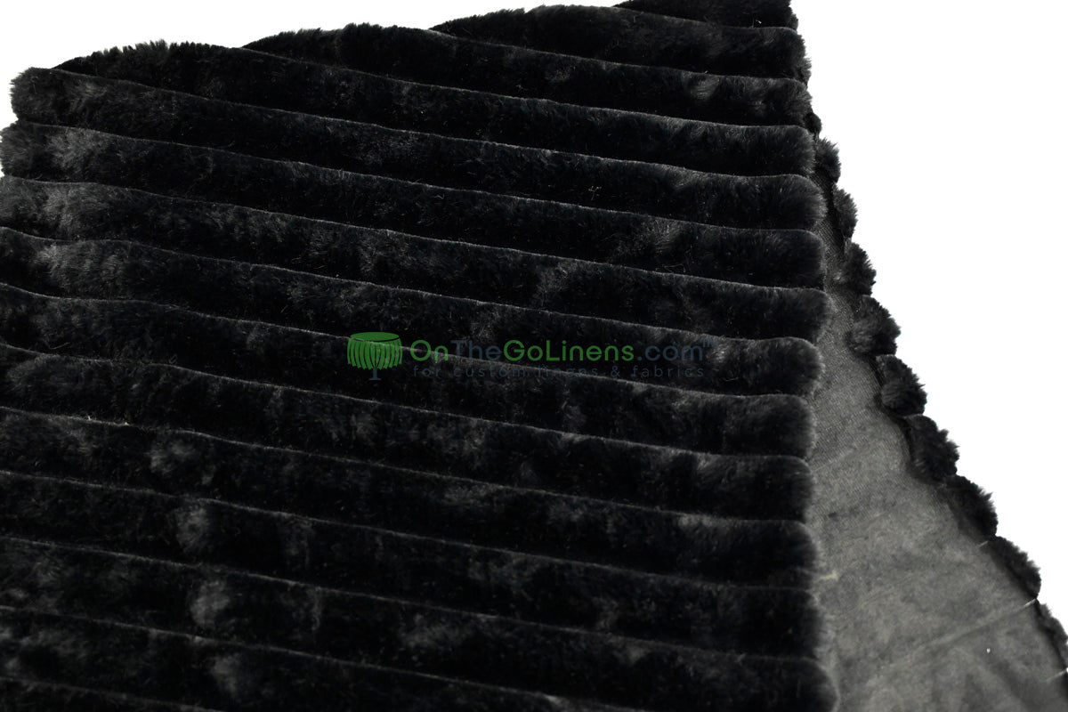 Striped Rabbit Fur Fabric by the Yard | Ultra-Soft Plush Faux Fur | 64/66” Wide | Available in Multiple Colors