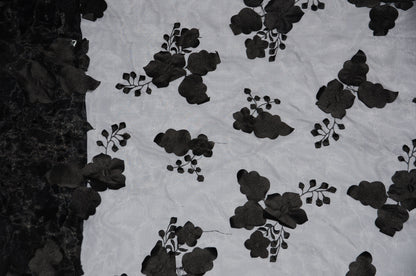 Applique Embroidered Organza Fabric by the Yard Double Side Scallop