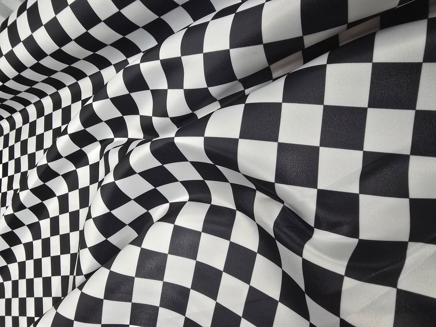 3.5" Checker Lamour Satin Fabric by the Yard 60" Wide 100% Polyester