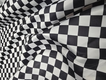 3.5" Checker Lamour Satin Fabric by the Yard 60" Wide 100% Polyester