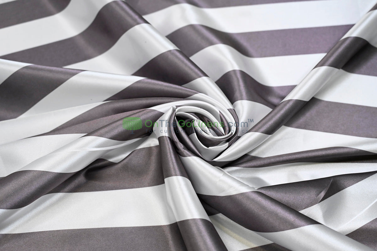 2" Stripe Charmeuse Satin Print Table Runners