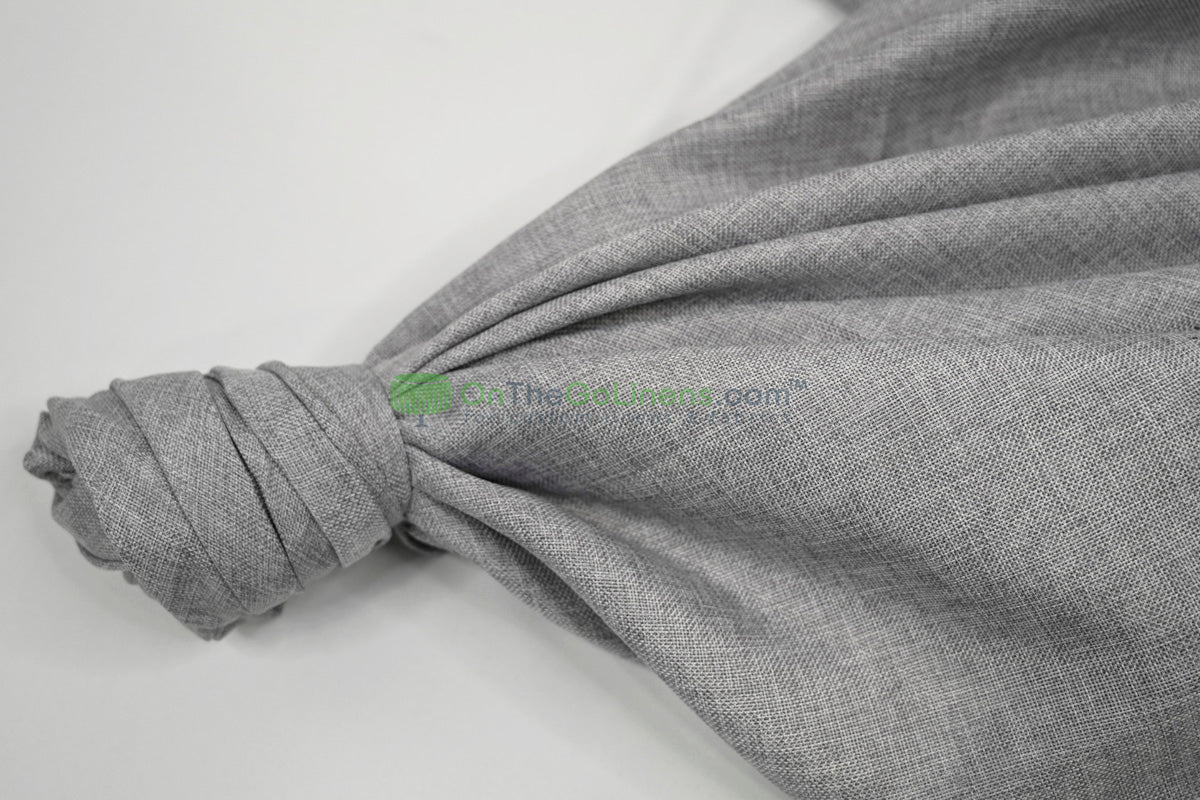 Vintage Linen Event Drapery Panels | Imitation Burlap Curtains | Washable 100% Polyester Burlap |