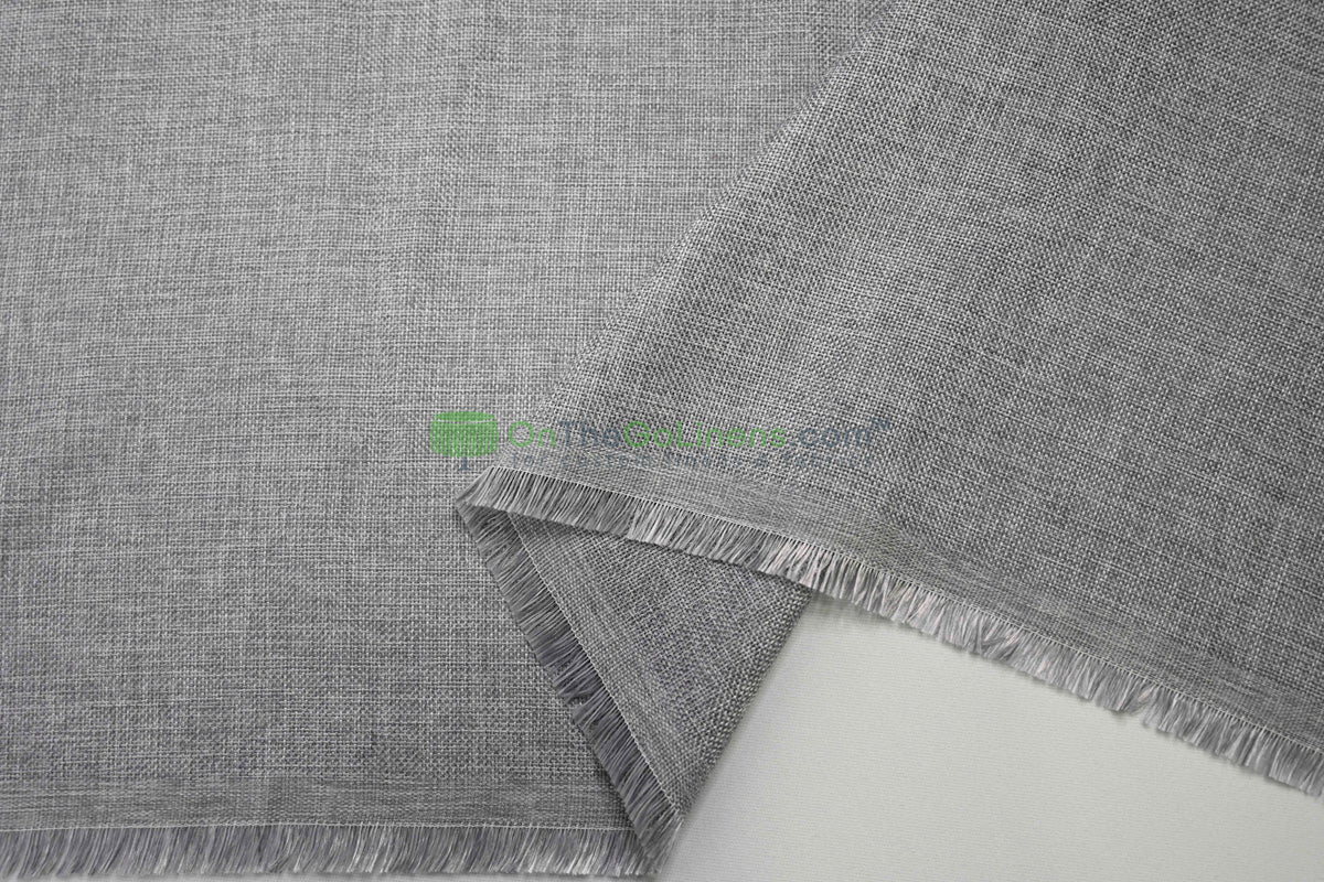 Vintage Linen Event Drapery Panels | Imitation Burlap Curtains | Washable 100% Polyester Burlap |