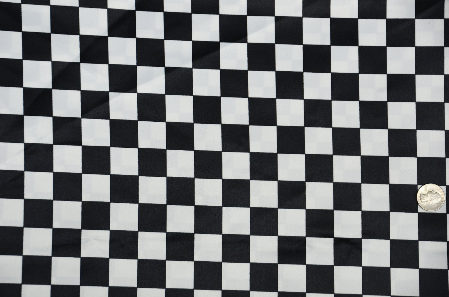 1" Checker Lamour Satin Print Fabric | 60" Wide| 100% Polyester | Two colors Available |