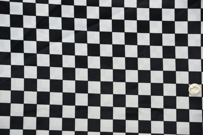 1" Checker Lamour Satin Print Fabric | 60" Wide| 100% Polyester | Two colors Available |