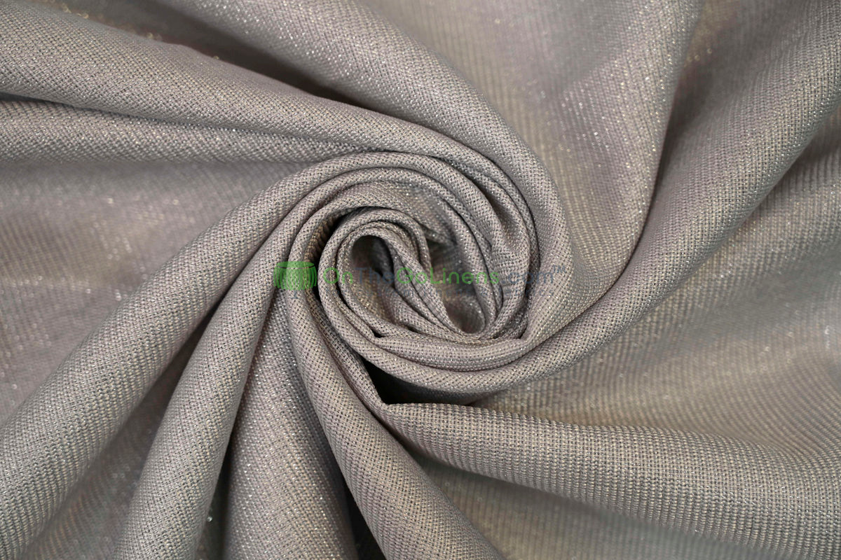 Metallic Vintage Linen Fabric by the Yard | Metallic Burlap Fabric | 60" Wide | 100% Polyester |
