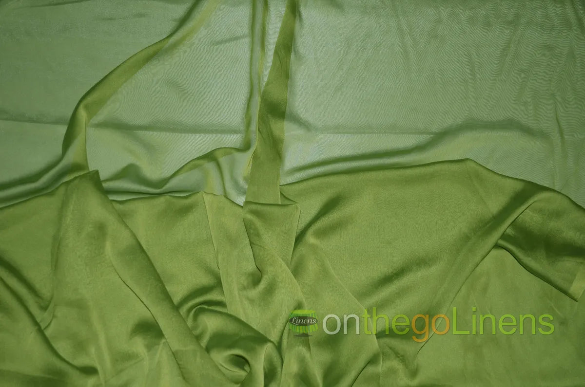 Dark Lime Two Tone Chiffon