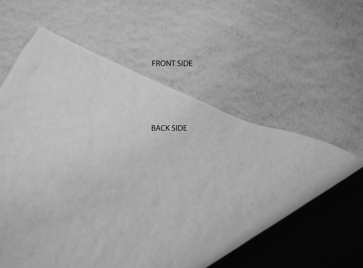 Paper Non Woven Fusing Fabric by the Yard | White and Black | 60" Wide | 85 GSM | Iron On Fusible Interfacing |