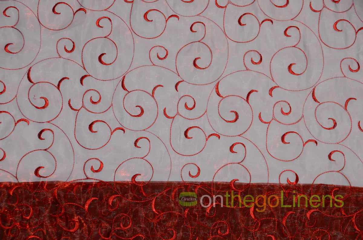 Burgundy Swirl Organza