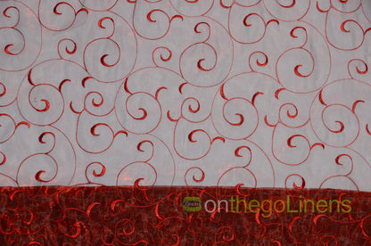 Burgundy Swirl Organza