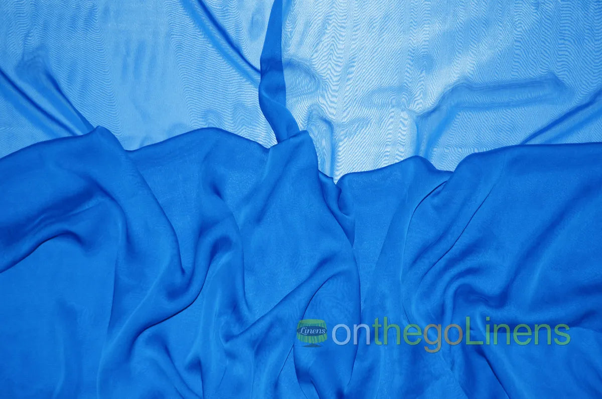 Olympian Blue Two Tone Chiffon