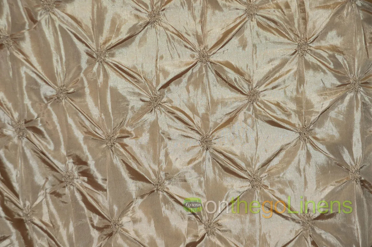 Champagne Pinwheel Button Taffeta