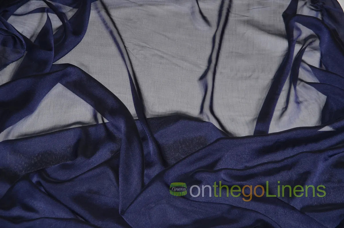 Navy Blue Two Tone Chiffon