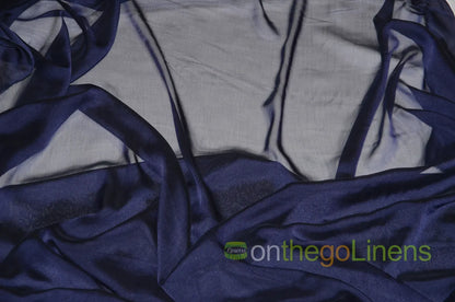Navy Blue Two Tone Chiffon