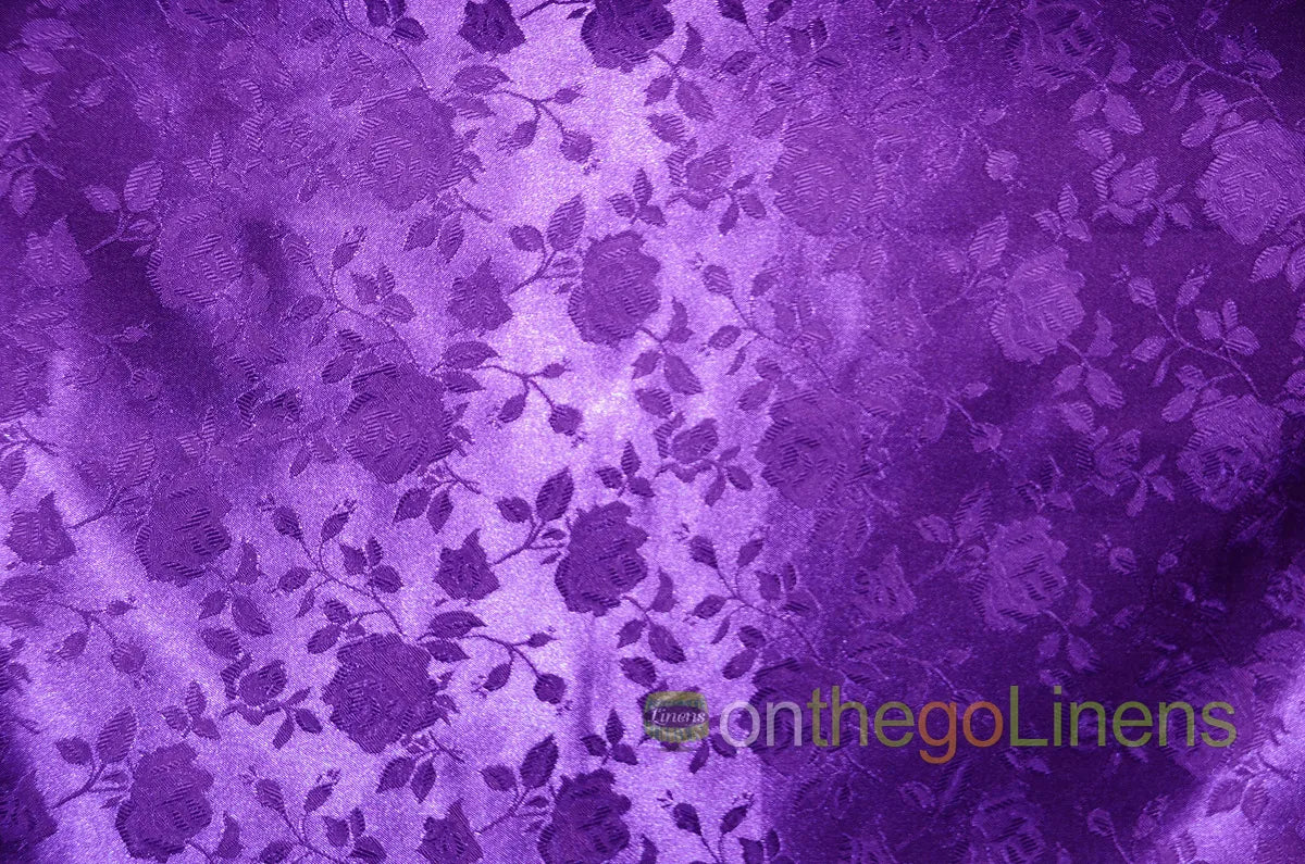 Floral Jacquard Satin Fabric by the Yard | Isabella Floral Jacquard | 60 Wide | Rose Jacquard Satin Fabric |